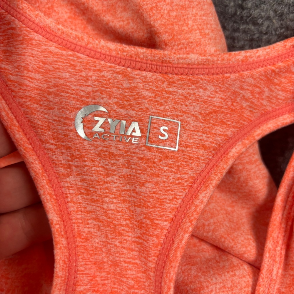 ZYIA Active Womens Heathered Orange Melon One Piece Athletic Jumper Romper Small - Picture 8 of 13